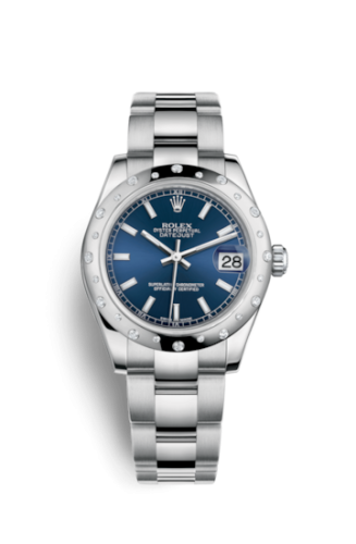 Rolex 178344-0054 : Datejust 31 Stainless Steel Domed Diamond / Oyster / Blue