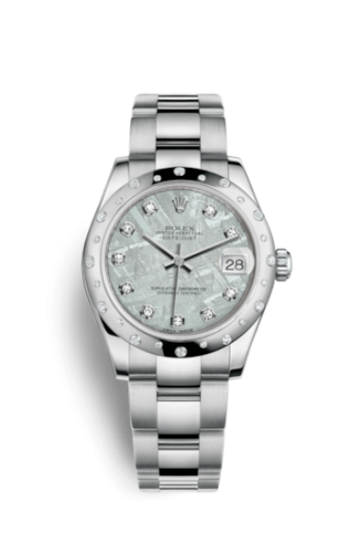 Rolex 178344-0066 : Datejust 31 Stainless Steel Domed Diamond / Oyster / Meteorite