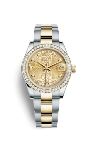 Rolex 178383-0014 : Datejust 31 Rolesor Yellow Diamond / Oyster / Champagne Computer
