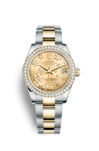 Rolex 178383-0018 : Datejust 31 Rolesor Yellow Diamond / Oyster / Champagne Floral