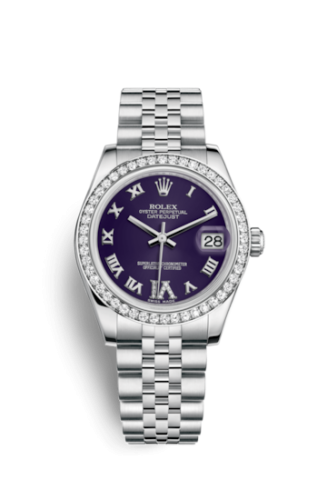 Rolex 178384-0013 : Datejust 31 Stainless Steel Diamond / Jubilee / Purple - Roman