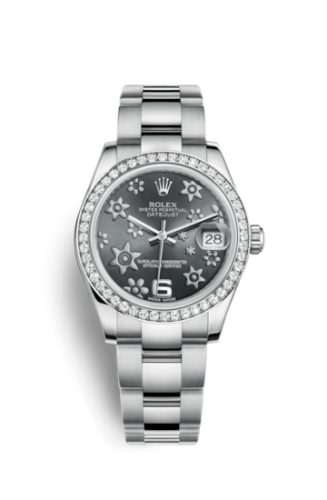 Rolex 178384-0025 : Datejust 31 Stainless Steel Diamond / Oyster / Dark Rhodium Floral
