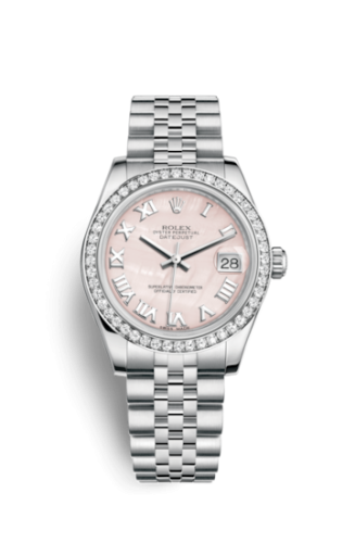 Rolex 178384-0028 : Datejust 31 Stainless Steel Diamond / Jubilee / Pink MOP - Roman