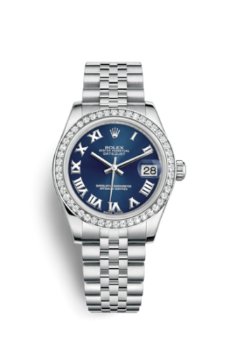 Rolex 178384-0038 : Datejust 31 Stainless Steel Diamond / Jubilee / Blue - Roman