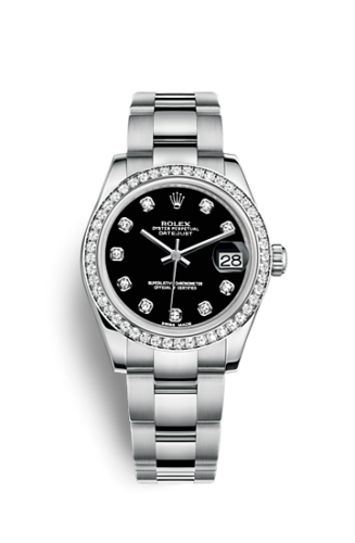 Rolex 178384-0042 : Datejust 31 Stainless Steel Diamond / Oyster / Black - Diamond