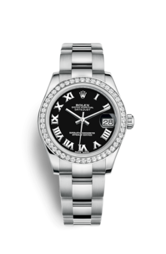 Rolex 178384-0055 : Datejust 31 Stainless Steel Diamond / Oyster / Black - Roman