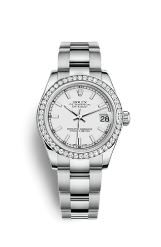 Rolex 178384-0060 : Datejust 31 Stainless Steel Diamond / Oyster / White