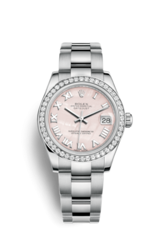 Rolex 178384-0068 : Datejust 31 Stainless Steel Diamond / Oyster / Pink MOP - Roman
