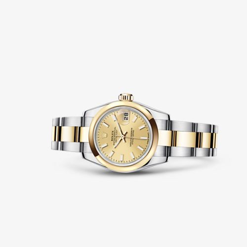 Rolex 179163-0060 : Lady-Datejust 26 Rolesor Champagne Oyster