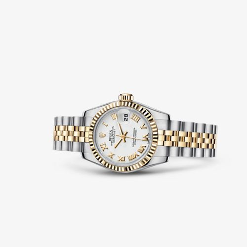 Rolex 179173-0182 : Lady-Datejust 26 Rolesor Fluted White Jubilee
