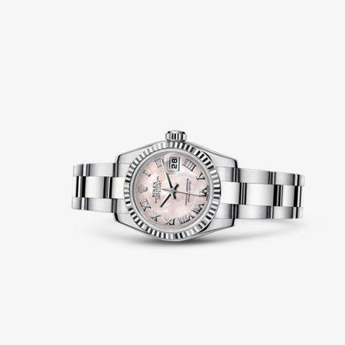 Rolex 179174-0067 : Lady-Datejust 26 Fluted Pink Mother-Of-Pearl Oyster