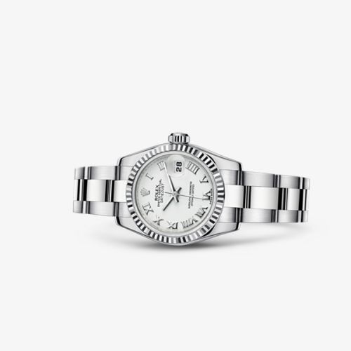 Rolex 179174-0094 : Lady-Datejust 26 Fluted White Oyster