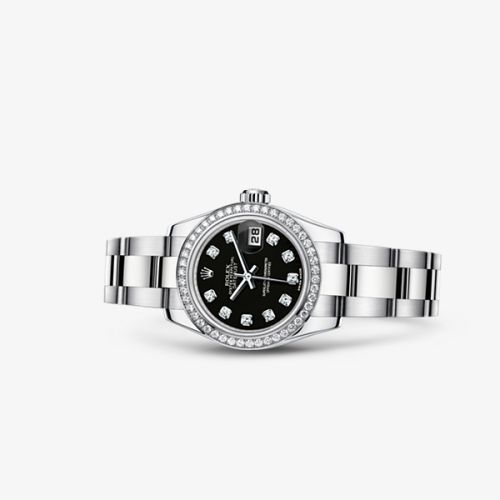 Rolex 179384-0002 : Lady-Datejust 26 Diamond Black Diamond Oyster