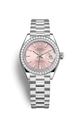Rolex 279136rbr-0004 : Lady-Datejust 28 Platinum Diamond / President / Pink