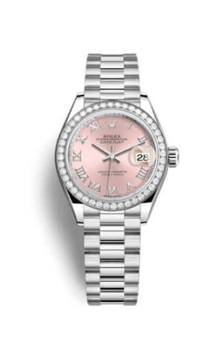 Rolex 279136rbr-0012 : Lady-Datejust 28 Platinum Diamond / President / Pink Roman