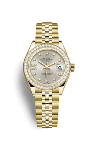 Rolex 279138rbr-0002 : Lady-Datejust 28 Yellow Gold Diamond / Jubilee / Silver Diamonds