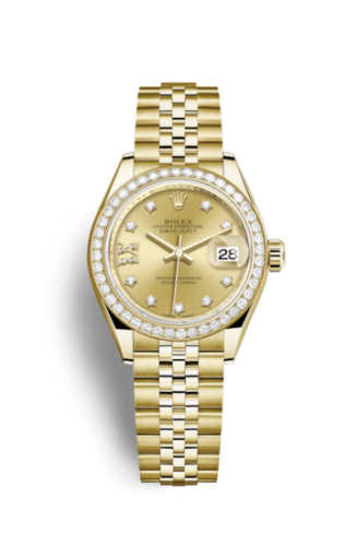Rolex 279138rbr-0007 : Lady-Datejust 28 Yellow Gold Diamond / Jubilee / Champagne Diamonds