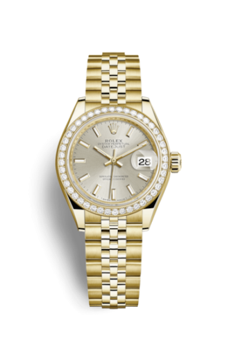 Rolex 279138rbr-0012 : Lady-Datejust 28 Yellow Gold Diamond / Jubilee / Silver