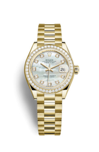 Rolex 279138rbr-0015 : Lady-Datejust 28 Yellow Gold Diamond / President / MOP