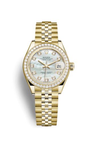 Rolex 279138rbr-0016 : Lady-Datejust 28 Yellow Gold Diamond / Jubilee / MOP