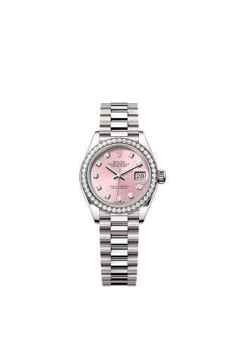 Rolex 279139RBR-0005 : Lady-Datejust 28 White Gold - Diamond / President / Pink - Diamond