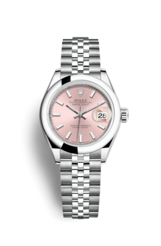 Rolex 279160-0001 : Lady-Datejust 28 Stainless Steel Domed / Jubilee / Pink