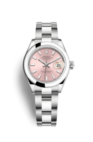 Rolex 279160-0002 : Lady-Datejust 28 Stainless Steel Domed / Oyster / Pink