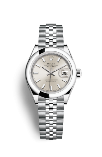 Rolex 279160-0005 : Lady-Datejust 28 Stainless Steel Domed / Silver / Jubilee