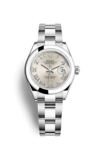 Rolex 279160-0008 : Lady-Datejust 28 Stainless Steel Domed / Oyster / Silver Roman