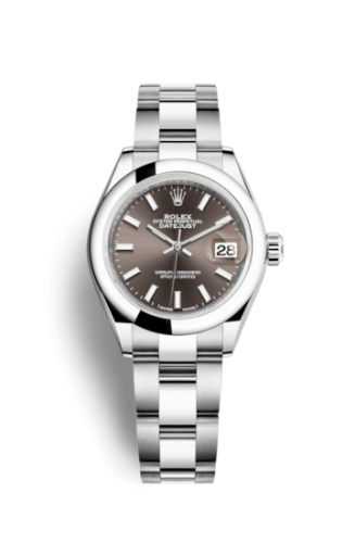 Rolex 279160-0010 : Lady-Datejust 28 Stainless Steel Domed / Oyster / Dark Grey