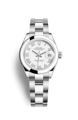 Rolex 279160-0016 : Lady-Datejust 28 Stainless Steel Domed / Oyster / White Roman