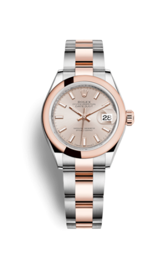 Rolex 279161-0002 : Lady-Datejust 28 Rolesor Rose Domed / Oyster / Sundust