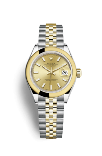 Rolex 279163-0001 : Lady-Datejust 28 Rolesor Yellow Domed / Jubilee / Champagne