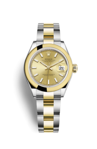 Rolex 279163-0002 : Lady-Datejust 28 Rolesor Yellow Domed / Oyster / Champagne