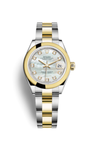 Rolex 279163-0014 : Lady-Datejust 28 Rolesor Yellow Domed / Oyster / MOP