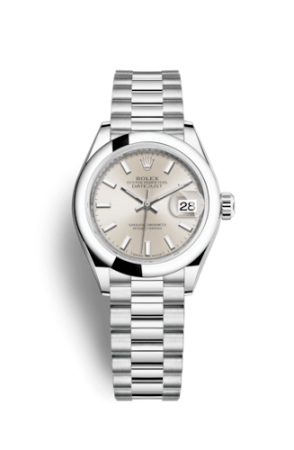 Rolex 279166-0006 : Lady-Datejust 28 Platinum Domed / President / Silver