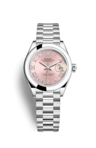 Rolex 279166-0012 : Lady-Datejust 28 Platinum Domed / President / Pink Roman