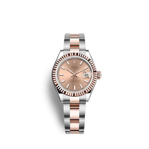 Rolex 279171-0024 : Lady-Datejust 28 Stainless Steel / Rose Gold / Fluted / Rose / Oyster