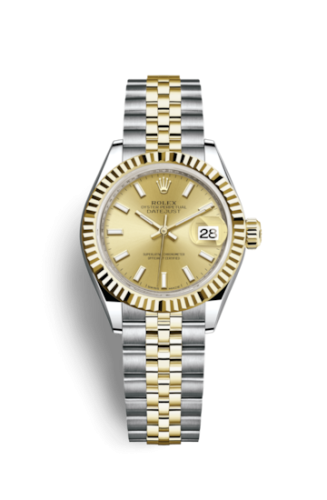 Rolex 279173-0001 : Lady-Datejust 28 Rolesor Yellow Fluted / Jubilee / Champagne