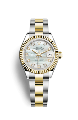 Rolex 279173-0014 : Lady-Datejust 28 Rolesor Yellow Fluted / Oyster / MOP