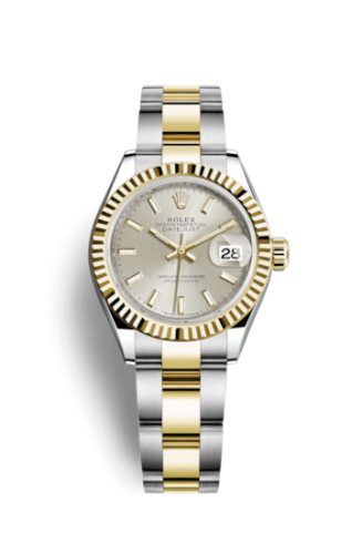 Rolex 279173-0020 : Lady-Datejust 28 Rolesor Yellow Fluted / Oyster / Silver