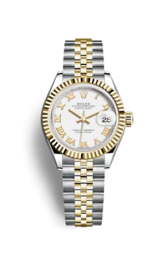 Rolex 279173-0023 : Lady-Datejust 28 Rolesor Yellow Fluted / Jubilee / White Roman