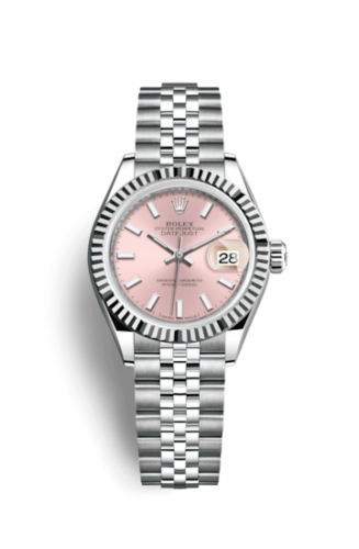 Rolex 279174-0001 : Lady-Datejust 28 Stainless Steel Fluted / Pink / Jubilee