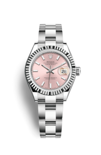 Rolex 279174-0002 : Lady-Datejust 28 Stainless Steel Fluted / Pink / Oyster