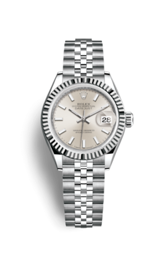 Rolex 279174-0005 : Lady-Datejust 28 Stainless Steel Fluted / Silver / Jubilee