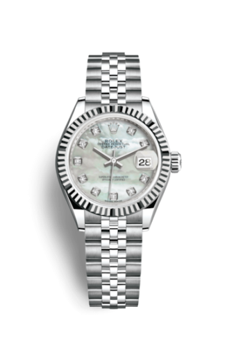 Rolex 279174-0009 : Lady-Datejust 28 Stainless Steel Fluted / MOP / Jubilee