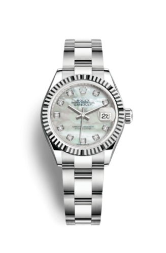 Rolex 279174-0010 : Lady-Datejust 28 Stainless Steel Fluted / MOP / Oyster