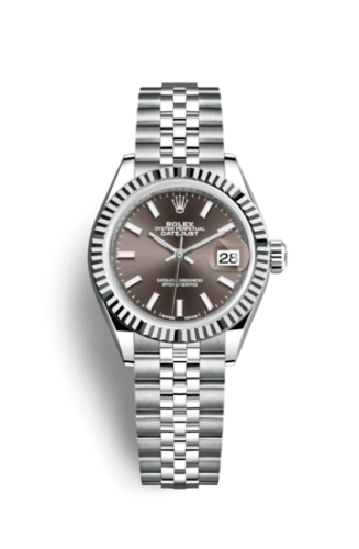 Rolex 279174-0011 : Lady-Datejust 28 Stainless Steel Fluted / Grey / Jubilee