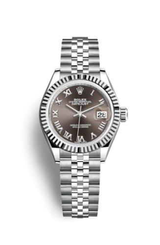 Rolex 279174-0013 : Lady-Datejust 28 Stainless Steel Fluted / Grey - Roman / Jubilee