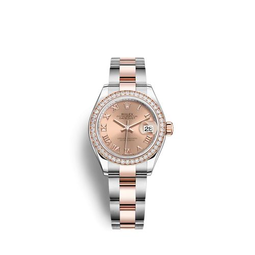 Rolex 279381RBR-0026. : Lady-Datejust 28 Stainless Steel / Rose Gold /  Diamond / Rose - Roman / Oyster